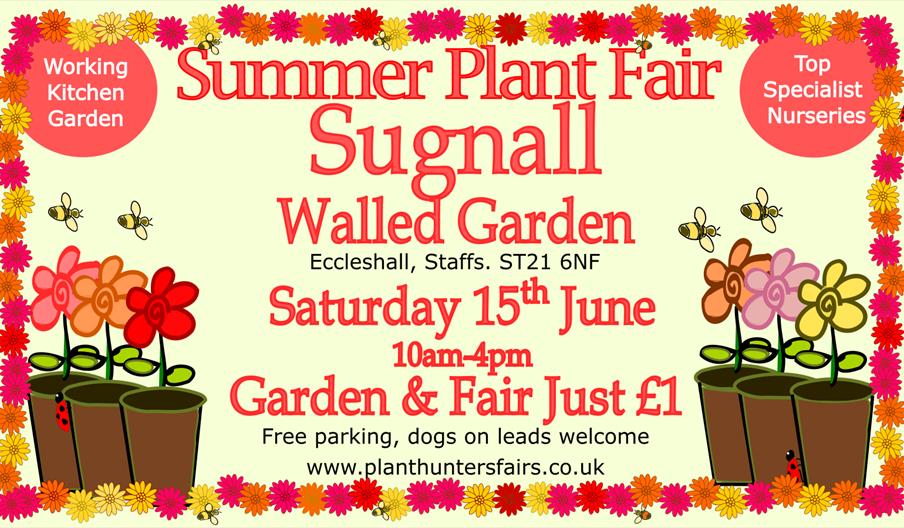 Image shows a graphic promoting the Summer Plant Hunters Fair