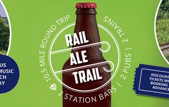 image of steam trains and a bottle of beer