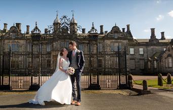 Outside the gates at Sandon Hall