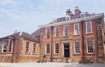 Exterior view of the Grosvenor Restaurant at Hales Hall campsite, Cheadle, Staffordshire