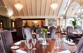 Inside the restaurant at the Moat House Acton Trussell