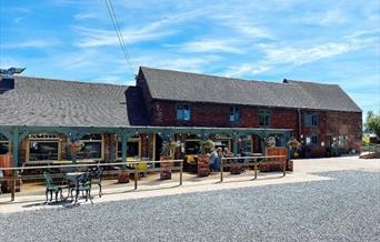 Thyme Kitchen from the outside. A sunny day on the terrace.