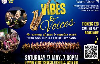 A graphic for the event, showing musicians and choir performing, and the date, time, venue and ticket price