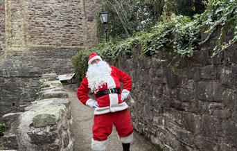 Santa in front of the castle