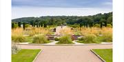 The Italian garden with lake beyond at the Trentham Estate, Stoke-on-Trent, Staffordshire.