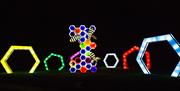 A honeycomb illumination at Lightopia, Alton Towers, Staffordshire