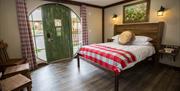 inside the door of the Woodland Lodges