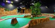 A shot showing a few of the challenging holes at Adventure Mini Golf, Staffordshire