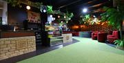 The Tiki Bar at Adventure Golf, Staffordshire, where you can enjoy a drink and a snack after your round