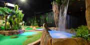 This themed hole at Adventure Mini Golf, Staffordshire, has it own waterfall