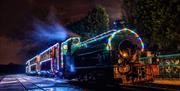 Christmas train at night