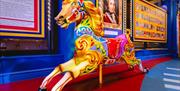 A replica carousel horse at the Philip Astley Centre