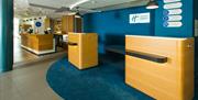 The airy and welcoming reception area