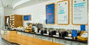 The well-stocked breakfast buffet