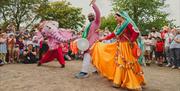 South Asian arts and culture at Appetite's Big Feast in Smithfield, Stoke-on-Trent. Enjoying live music and dance.