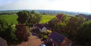 Aerial view of Hilltop Farm Barns