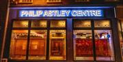 Exterior of the Philip Astley Centre at night