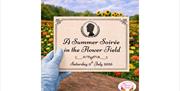 Elegant invitation for a Summer Soirée held in a flower field