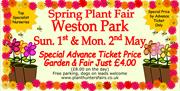 Spring Plant Hunter's Fair for Staffordshire Day at Weston Park on 1st & 2nd May 2022.