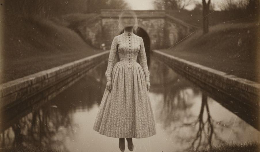 Ghostly headless apparition on the canal Ghostly headless apparition on the canal